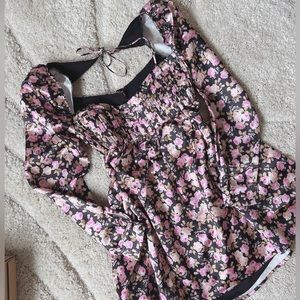 For Love and Lemons Kate Floral Long-Sleeve Dress